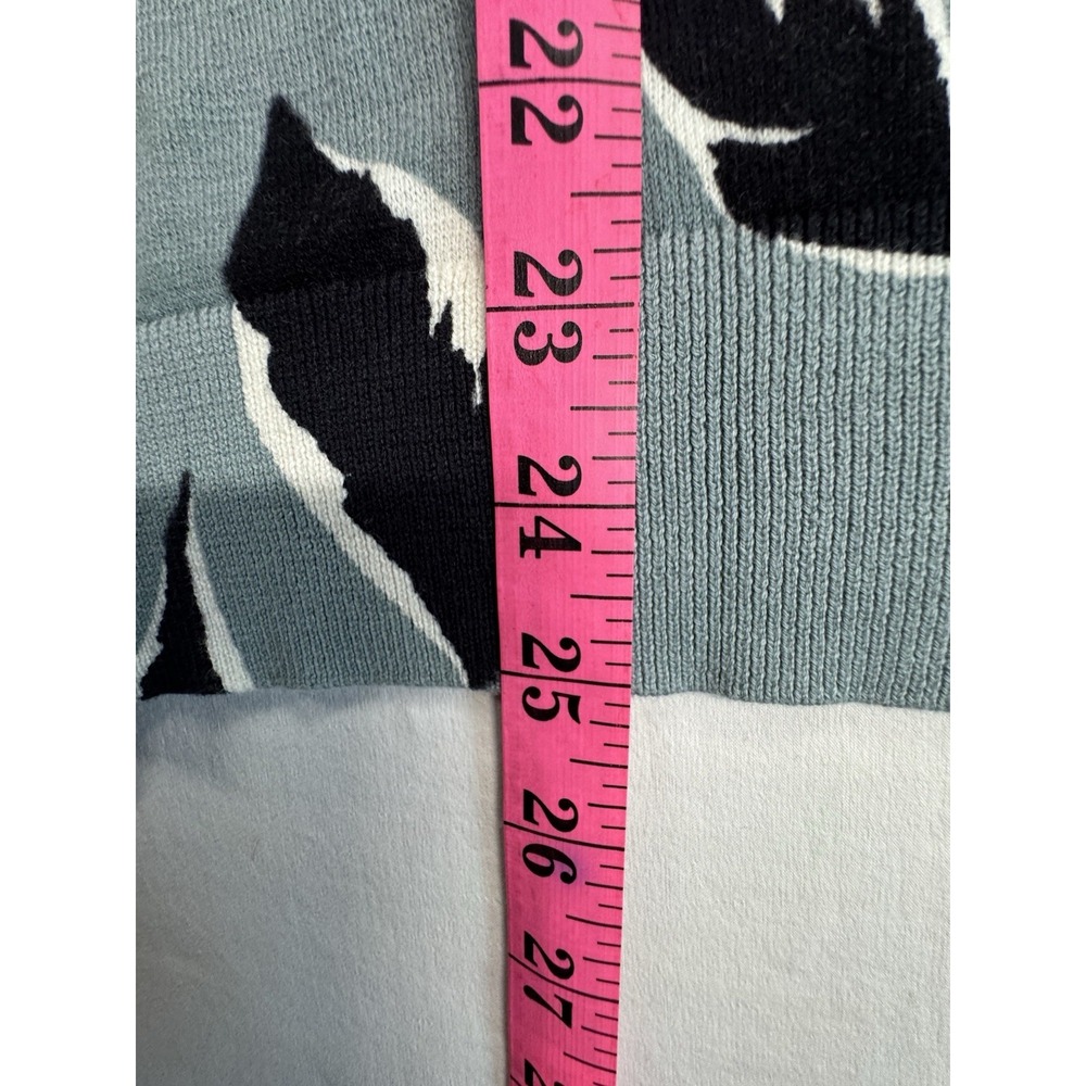 LOFT Women's XL Cotton Knit Cardigan Sweater Crew Neck Long Sleeve Leaf Print - Picture 10 of 10